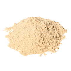 Pile of Ground Ginger (Zingiber officinale) isolated on white ba