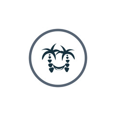 Hammock and palm trees icon