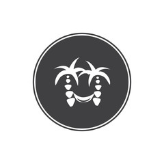 Hammock and palm trees icon
