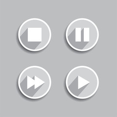 Set of different media icons. Vector