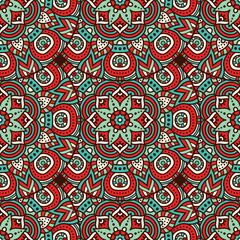 Ethnic floral seamless pattern