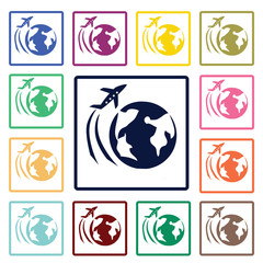 Travel round the world icon