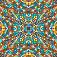 Ethnic floral seamless pattern