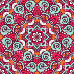 Ethnic floral seamless pattern
