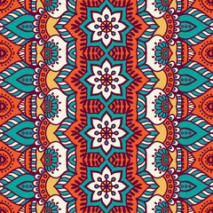 Ethnic floral seamless pattern