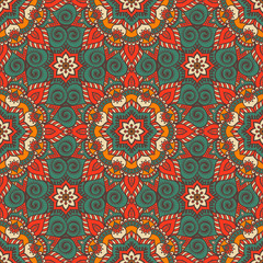 Ethnic floral seamless pattern