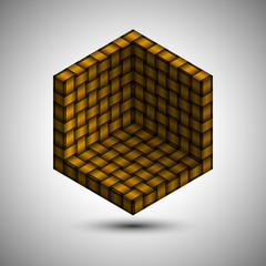 Box corner symbol with interlaced texture. Editable vector. Eps