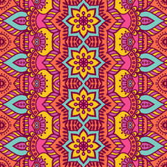 Ethnic floral seamless pattern
