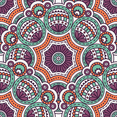Ethnic floral seamless pattern