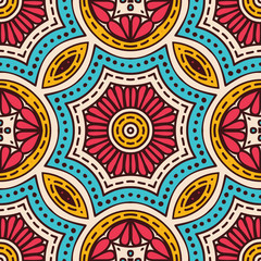 Ethnic floral seamless pattern
