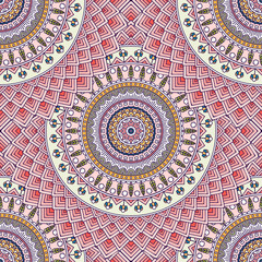 Ethnic floral seamless pattern