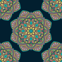 Ethnic floral seamless pattern