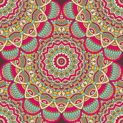 Ethnic floral seamless pattern