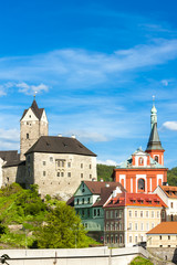 Fototapeta premium Loket Castle with town, Czech Republic