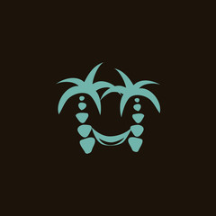 Hammock and palm trees icon