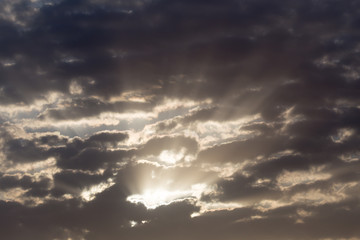 sky with clouds at dawn sun