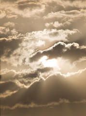 Obraz premium sky with clouds at dawn sun