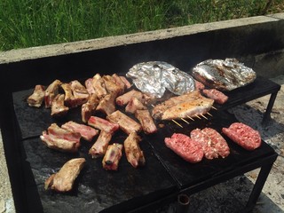 barbecue carne piastra