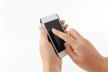 スマートフォンを操作する手