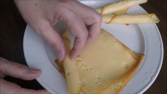 Thin slices of fresh cheese
