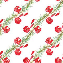 Seamless patterns with Beautiful flowers, watercolor illustration