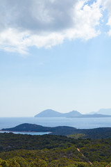 Beautiful summer view sea beach mountain Italia