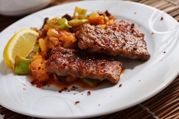 Adana kofte with vegetables