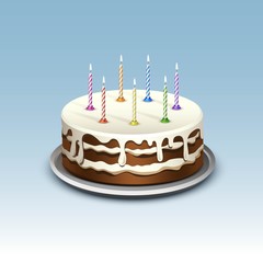 Birthday Cake with Candles Numerals