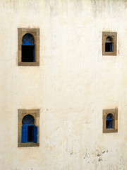 Fototapeta na wymiar Riad windows in Essaouira.