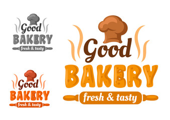 Fresh and tasty bakery emblem