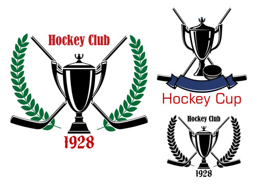 Ice hockey cup and club emblems