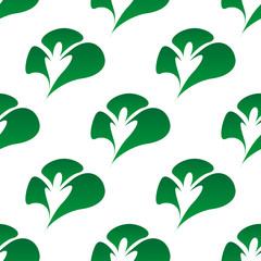 Green clover leaves seamless pattern