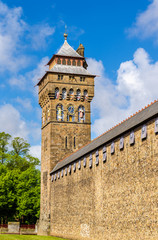 Fototapeta na wymiar Victorian Clock Tower of Cardiff Castle - Wales