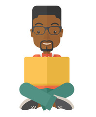 Black guy reading a book