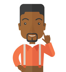 Black young successful man.