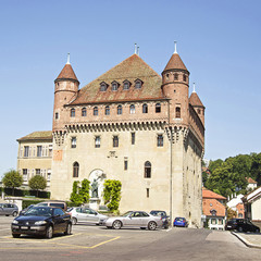 Fototapeta premium Lausanne Saint-Maire Castle (Chateau Saint-Maire) in summertime