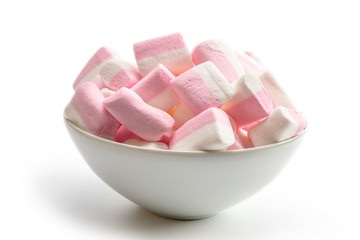 marshmallows in a white bowl