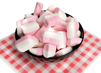 marshmallows in a black bowl