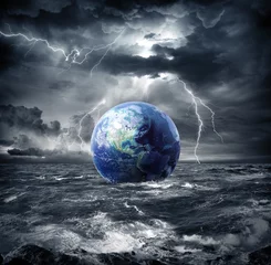 Papier Peint photo Orage terre dans la tempête - apocalypse aux Etats-Unis