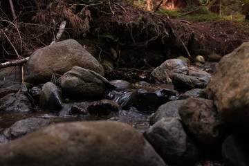 water flowing over rocks