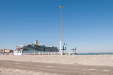 Big passenger ship in Cadiz port