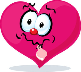 funny heart grinning - vector illustration