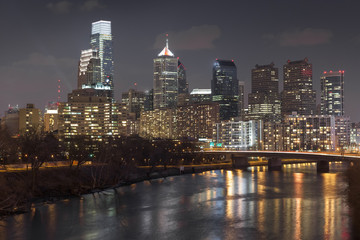Fototapeta na wymiar Philadelphia Skyline at Night