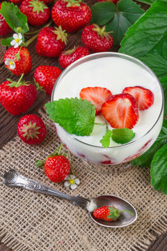Strawberry Yogurt Dessert View from above