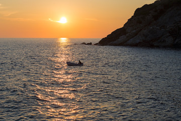 sailing through a golden sea