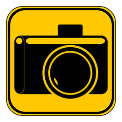 Camera button on white background. Vector illustration.