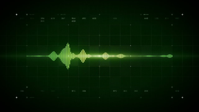Audio Waveform Mono Green