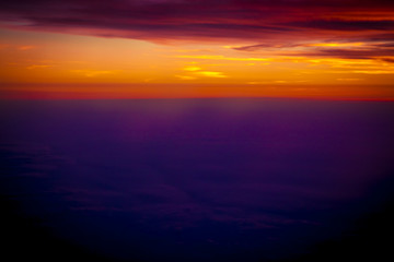 Fototapeta na wymiar Impressionist evening clouds in mid air