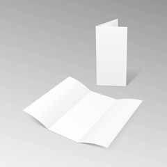 White Trifold Brochure Leaflet Zigzag Folded Flyer