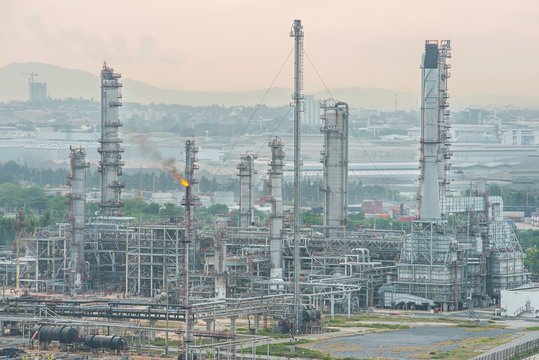 Bird's eye view of Oil refinery in Thailand